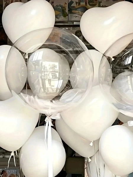 10pcs-100pcs White, Red, Pink, Blue 10-Inch Heart-Shaped Latex Balloons, Suitable For Birthday Party Decor, Valentine's Day Deco