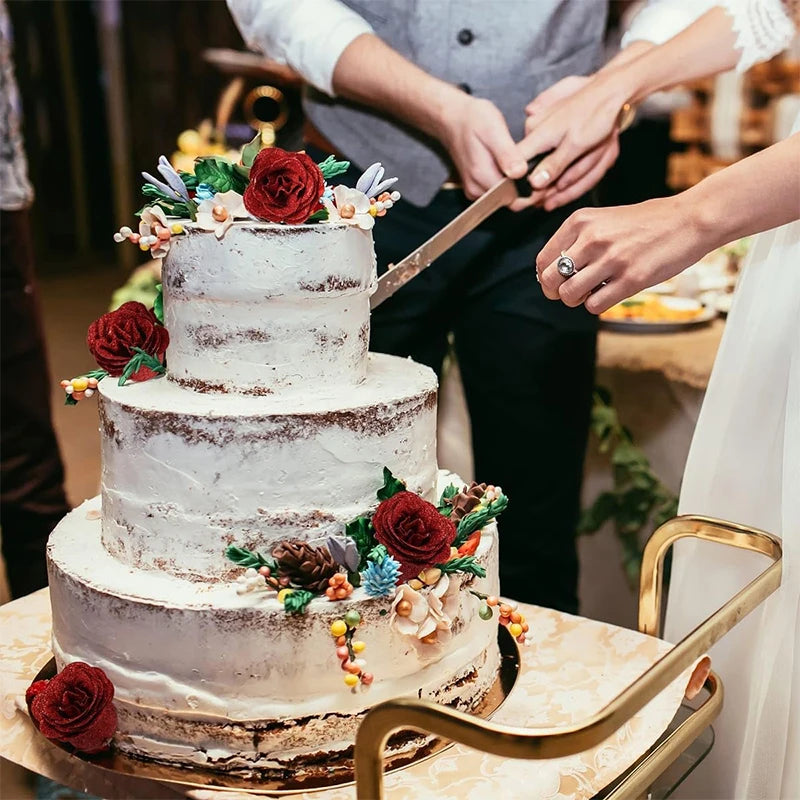 6Pcs 27cm Silk Red Glitter Artificial Rose Flowers Fake Bouquet for Home Room Wedding Decoration Valentines Day Gift Accessories