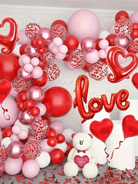 126pcs/Set Valentine's Day Balloon Arch Garland Kit Set for Wedding Engagement Valentine's Day Party Decor Air Globos Supplies