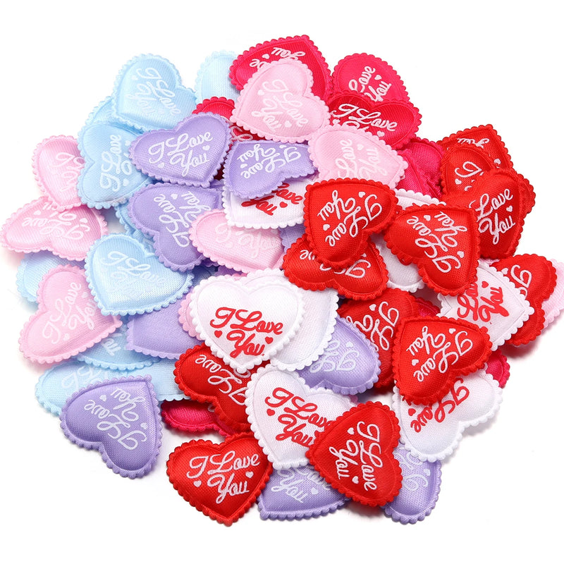 50-200Pcs/lot Romantic Sponge Satin Fabric Heart Petals Confetti Wedding Party Table Bed Heart Petals Valentine Decorations
