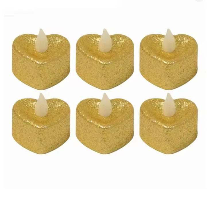 Heart Shaped Electronic Candle Lights LED Candles, Valentine's Day Decor