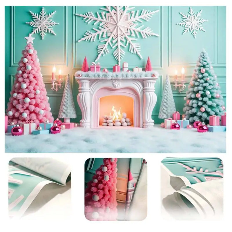 MOON.QG February 14 Decoration Backdrop Red Pink Car Rose Wreath Valentines Day Photo Background Photocall Poster Wallpaper