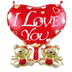 1pc Base Stand Happy Valentine's Day Heart to Heart Balloons Love Heart Bear Balloon wedding Valentine's Day Decorations