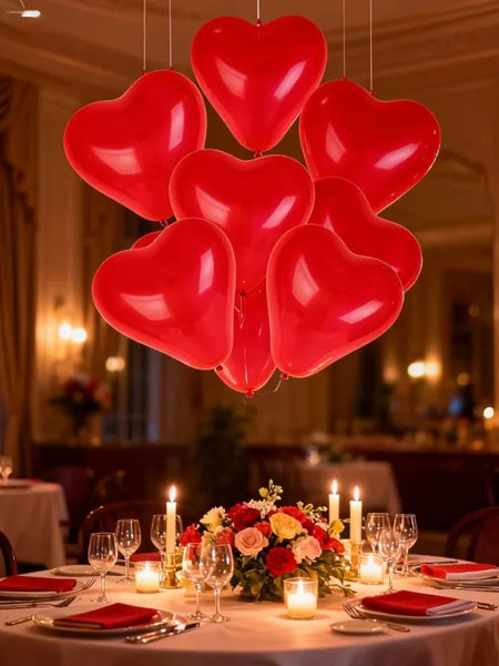 10 Inch Heart Shaped Balloon Valentine Day Latex Red Heart Love Inflatable Balloons for Wedding Party Anniversary Decor Supplies
