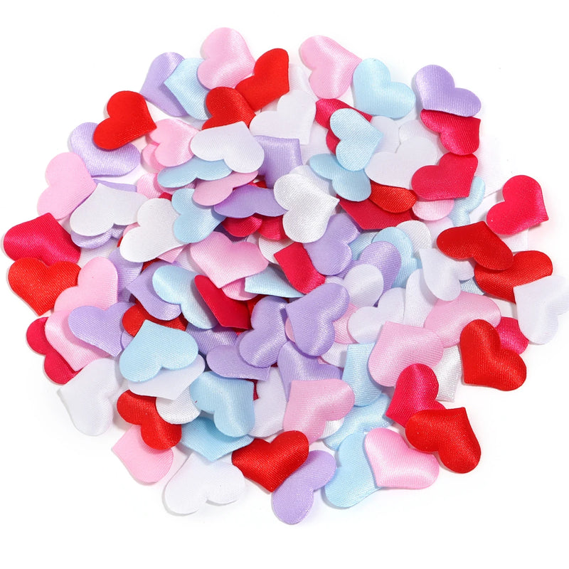 50-200Pcs/lot Romantic Sponge Satin Fabric Heart Petals Confetti Wedding Party Table Bed Heart Petals Valentine Decorations