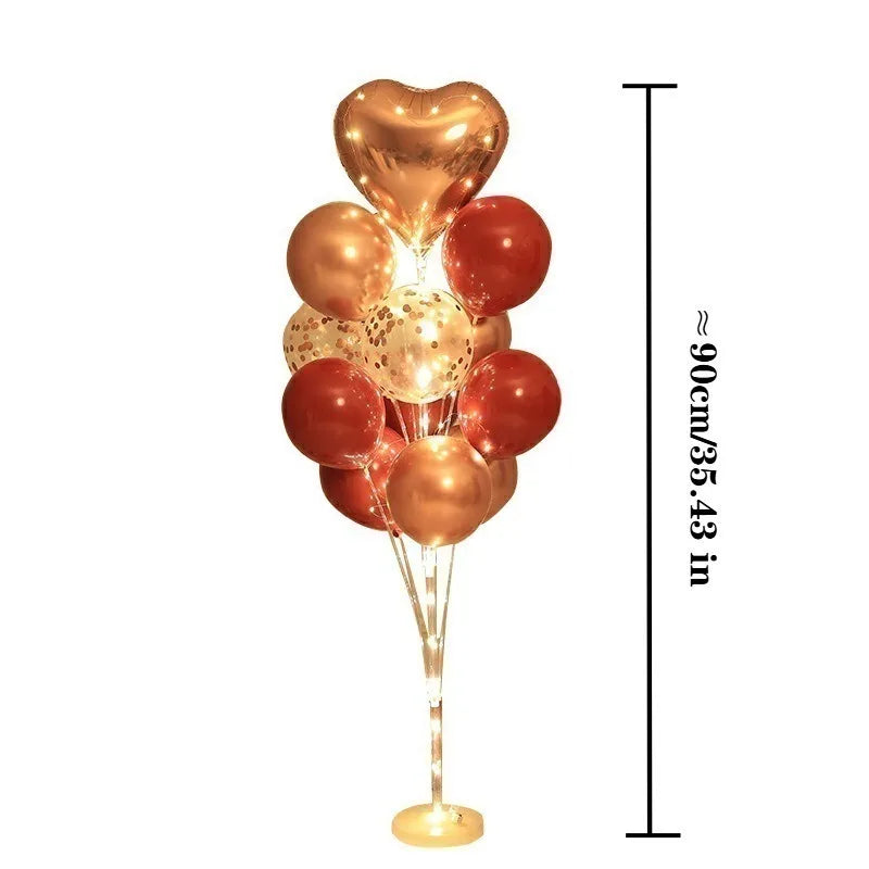 Red Heart Balloon Stand Kit with Base and Rod for Valentine’s Day Anniversary Wedding Party Mother’s Day Decor and Decoration