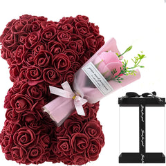 2026 Eternal Rose Teddy Bear Artificial Flower Gift for Mom - Mother's Day Birthday Valentine's Day Anniversary Home Decor