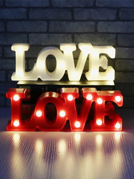 Love Heart LED Lamp Wedding Party Romantic Red Pink Night Light Ornament Birthday Christmas Home Decoration Valentines Day Gift