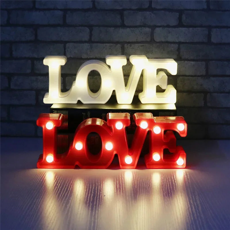 Love Heart LED Lamp Wedding Party Romantic Red Pink Night Light Ornament Birthday Christmas Home Decoration Valentines Day Gift