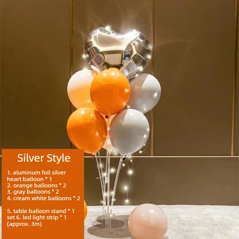 Red Heart Balloon Stand Kit with Base and Rod for Valentine’s Day Anniversary Wedding Party Mother’s Day Decor and Decoration