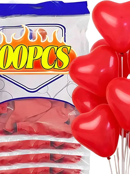 10 Inch Heart Shaped Balloon Valentine Day Latex Red Heart Love Inflatable Balloons for Wedding Party Anniversary Decor Supplies