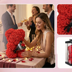 2026 Eternal Rose Teddy Bear Artificial Flower Gift for Mom - Mother's Day Birthday Valentine's Day Anniversary Home Decor