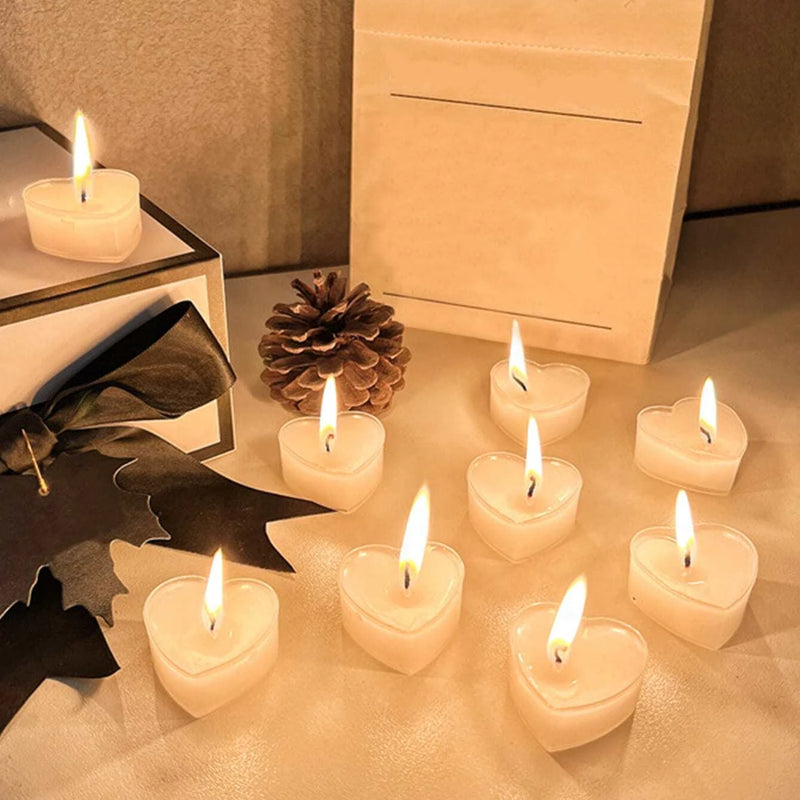 9pcs Heart-shaped Scented Tea Candles Valentine's Day Romantic Love Candle Proposals Wedding Anniversary Decorative Candle