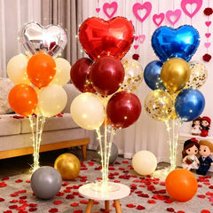 Red Heart Balloon Stand Kit with Base and Rod for Valentine’s Day Anniversary Wedding Party Mother’s Day Decor and Decoration
