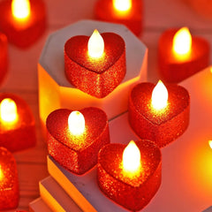 Heart Shaped Electronic Candle Lights LED Candles, Valentine's Day Decor