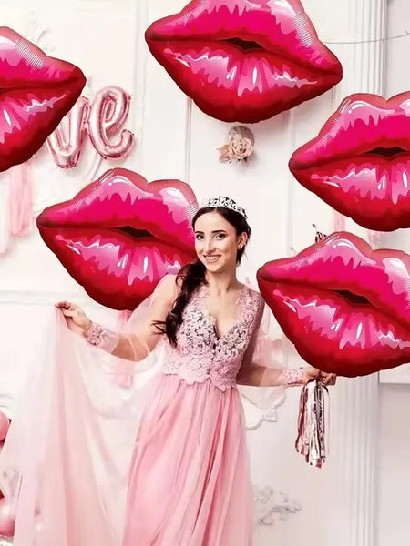 Valentines Day Decoration Foil Balloons Lips Heart Shaped Balloons for Wedding Anniversary Romantic Party Decorations Supplies