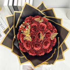 12/24pcs Red Glitter Roses Bouquet DIY Gift Set Everlasting Shiny Artificial Rose for Valentines  Anniversary Engagement Wedding