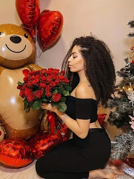 Cute Extra Large Cartoon Animal Bear Foil Mylar Balloons Inflated Decor for Birthday Party, Valentines Day & Wedding Decoration