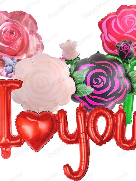 I Love You Red Heart Letter Balloons Valentines Day Wedding Decorations Bridal Shower Party Anniversary Decorations Supplies