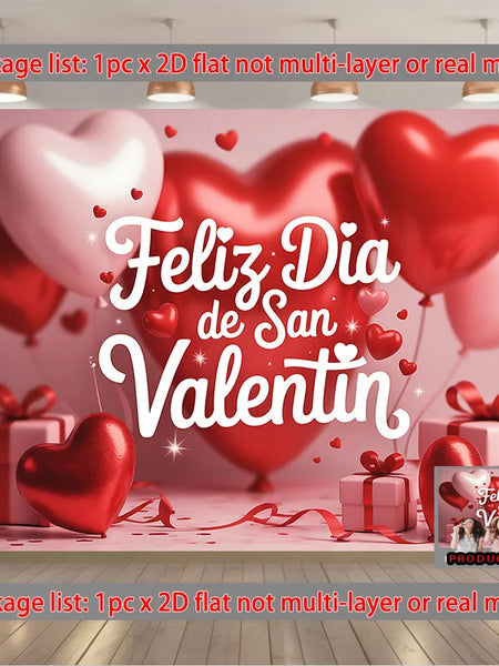 VIKAMA Valentine's Day Theme Decorative Banner Tapestry Spanish 