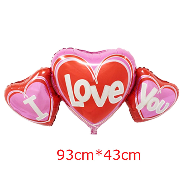 1pc Base Stand Happy Valentine's Day Heart to Heart Balloons Love Heart Bear Balloon wedding Valentine's Day Decorations