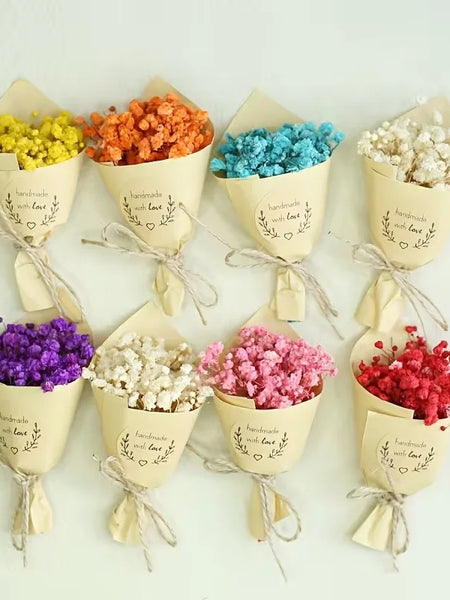 1-piece mini dried flower bouquet - Preserved flower creative gift box decoration - suitable for wedding and festival decoration
