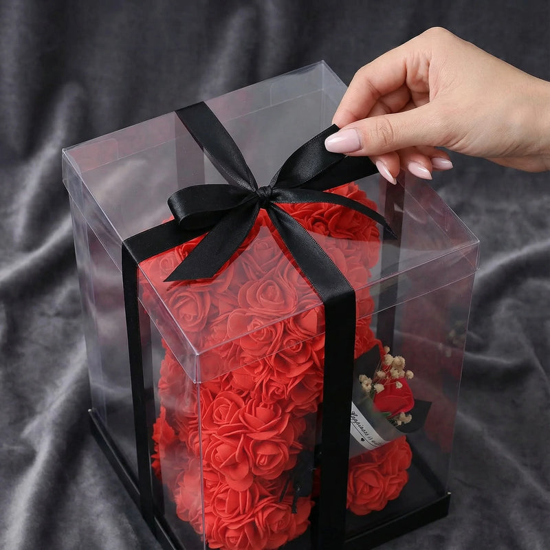 2026 Eternal Rose Teddy Bear Artificial Flower Gift for Mom - Mother's Day Birthday Valentine's Day Anniversary Home Decor