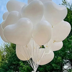 10pcs-100pcs White, Red, Pink, Blue 10-Inch Heart-Shaped Latex Balloons, Suitable For Birthday Party Decor, Valentine's Day Deco