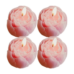 4Pcs Rose Flower Shaped Soy Wax Candle Set Floral Candle Handmade Decorative Candles for Home Decor Birthday Valentines Wedding