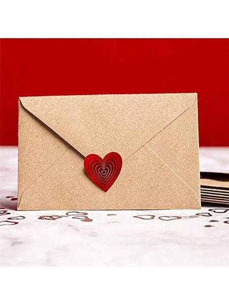 Valentines Red Heart Stickers, Heart Decorative Labels 500 per Roll, Valentine's Day Love Decorations for Wedding, Anniversaries