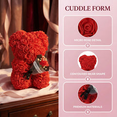 2026 Eternal Rose Teddy Bear Artificial Flower Gift for Mom - Mother's Day Birthday Valentine's Day Anniversary Home Decor