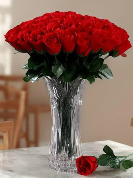 5-50Pcs Simulation Red Roses Branches Artificial Flowers Bouquet DIY Handwork Flower Arrangement Wedding Party Home Accessories