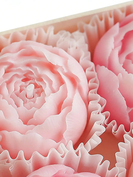 4Pcs Rose Flower Shaped Soy Wax Candle Set Floral Candle Handmade Decorative Candles for Home Decor Birthday Valentines Wedding