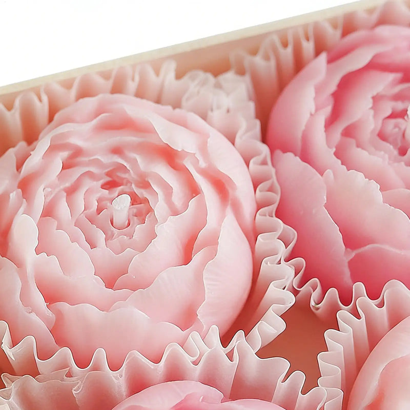 4Pcs Rose Flower Shaped Soy Wax Candle Set Floral Candle Handmade Decorative Candles for Home Decor Birthday Valentines Wedding