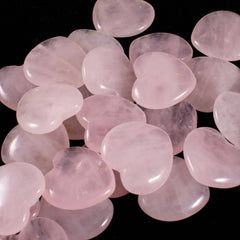 10pcs Rose Quartz Heart Natural Crystal Polished Stones, Valentine Gift For Women