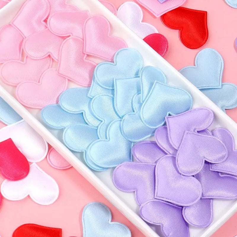 50-200Pcs/lot Romantic Sponge Satin Fabric Heart Petals Confetti Wedding Party Table Bed Heart Petals Valentine Decorations