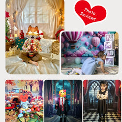 MOON.QG February 14 Decoration Backdrop Red Pink Car Rose Wreath Valentines Day Photo Background Photocall Poster Wallpaper