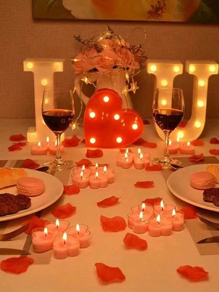 9pcs Heart-shaped Scented Tea Candles Valentine's Day Romantic Love Candle Proposals Wedding Anniversary Decorative Candle