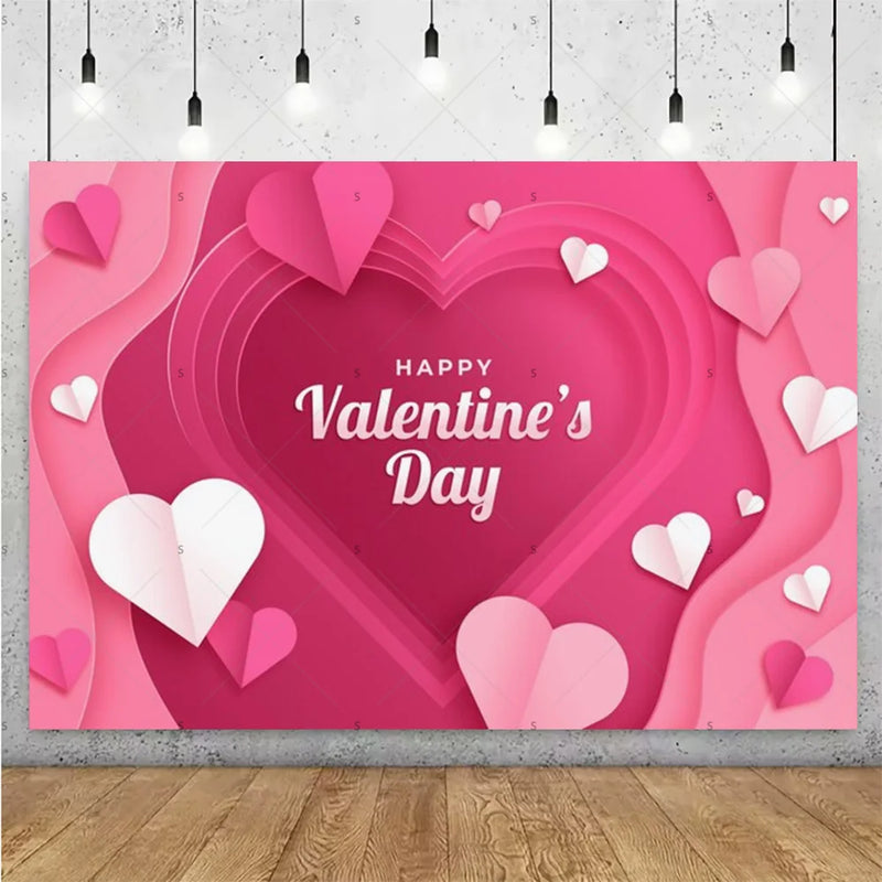 Balloon Red Love Heart Rose Background Happy Valentine's Day Backdrop Supplies Valentine's Day Party Decoration Photo Shoot Prop