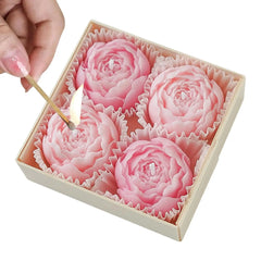 4Pcs Rose Flower Shaped Soy Wax Candle Set Floral Candle Handmade Decorative Candles for Home Decor Birthday Valentines Wedding
