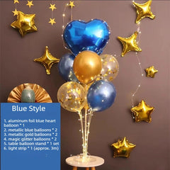 Red Heart Balloon Stand Kit with Base and Rod for Valentine’s Day Anniversary Wedding Party Mother’s Day Decor and Decoration