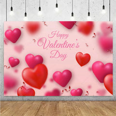 Balloon Red Love Heart Rose Background Happy Valentine's Day Backdrop Supplies Valentine's Day Party Decoration Photo Shoot Prop