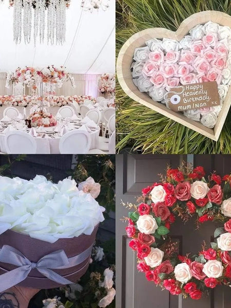 50/100PC Foam Rose Artificial Flowers Valentine Wedding Bridal Bouquet Car Decora DIY Gift Candy Box Garland Home Outdoor Garden