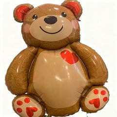 Cute Extra Large Cartoon Animal Bear Foil Mylar Balloons Inflated Decor for Birthday Party, Valentines Day & Wedding Decoration