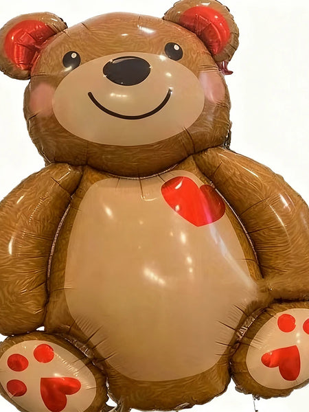 Cute Extra Large Cartoon Animal Bear Foil Mylar Balloons Inflated Decor for Birthday Party, Valentines Day & Wedding Decoration