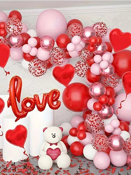 126pcs/Set Valentine's Day Balloon Arch Garland Kit Set for Wedding Engagement Valentine's Day Party Decor Air Globos Supplies