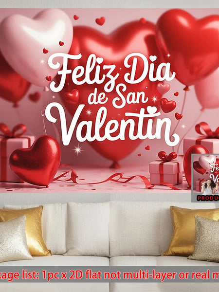 VIKAMA Valentine's Day Theme Decorative Banner Tapestry Spanish 