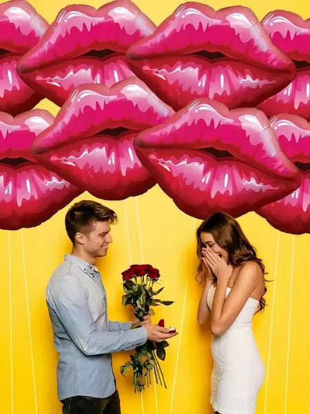 Valentines Day Decoration Foil Balloons Lips Heart Shaped Balloons for Wedding Anniversary Romantic Party Decorations Supplies