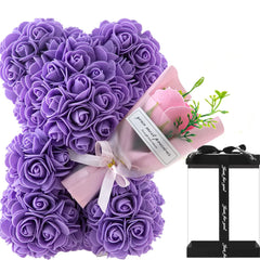 2026 Eternal Rose Teddy Bear Artificial Flower Gift for Mom - Mother's Day Birthday Valentine's Day Anniversary Home Decor