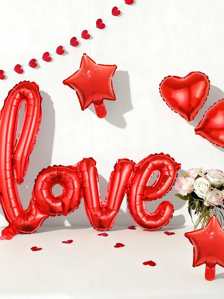 5pcs Valentine's Day balloon set for romantic decoration on Valentine's Day, birthday parties, weddings, and anniversaries